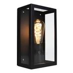 Moderne wandlamp van glas | Zwart | E27 fitting | IP44, Ophalen of Verzenden, Nieuw, Glas, Modern