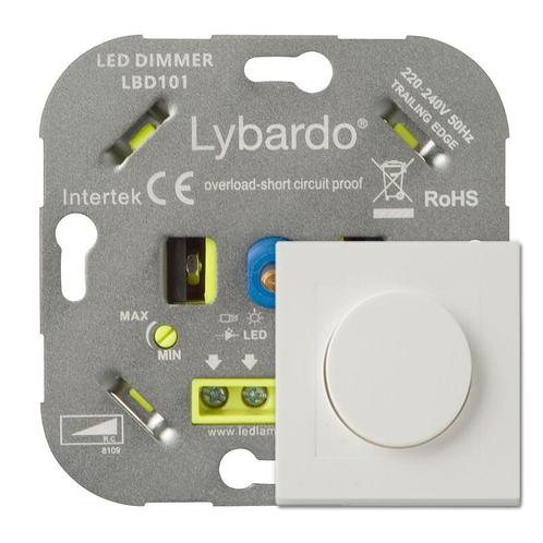 LED dimmer incl. afdekraam Lybardo 5-150W | Fase afsnijding, Doe-het-zelf en Verbouw, Elektra en Kabels, Overige typen, Nieuw