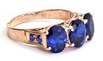 Zonder Minimumprijs - Ring - 9 kt. Roségoud, Zilver Saffier, Sieraden, Tassen en Uiterlijk, Ringen, Nieuw