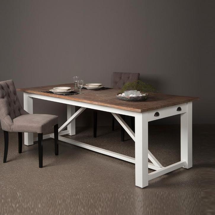 *WOONWINKEL* Tower Living Napoli Landelijke Eettafel 220x100, Huis en Inrichting, Tafels | Eettafels, Nieuw, Verzenden