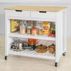 2dekans | SoBuy - Keukentrolley op Wielen - 2 Lades 2, Ophalen of Verzenden, Zo goed als nieuw