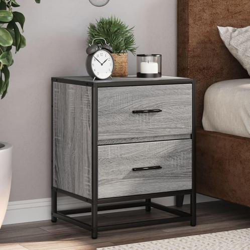 vidaXL Nachtkastjes 2 st 40x31x50 cm bewerkt hout grijs, Huis en Inrichting, Slaapkamer | Nachtkastjes, Nieuw, Hout, Verzenden