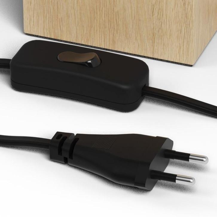 Calex Lamphouder Hout met snoer en schakelaar E27, Doe-het-zelf en Verbouw, Elektra en Kabels, Ophalen of Verzenden