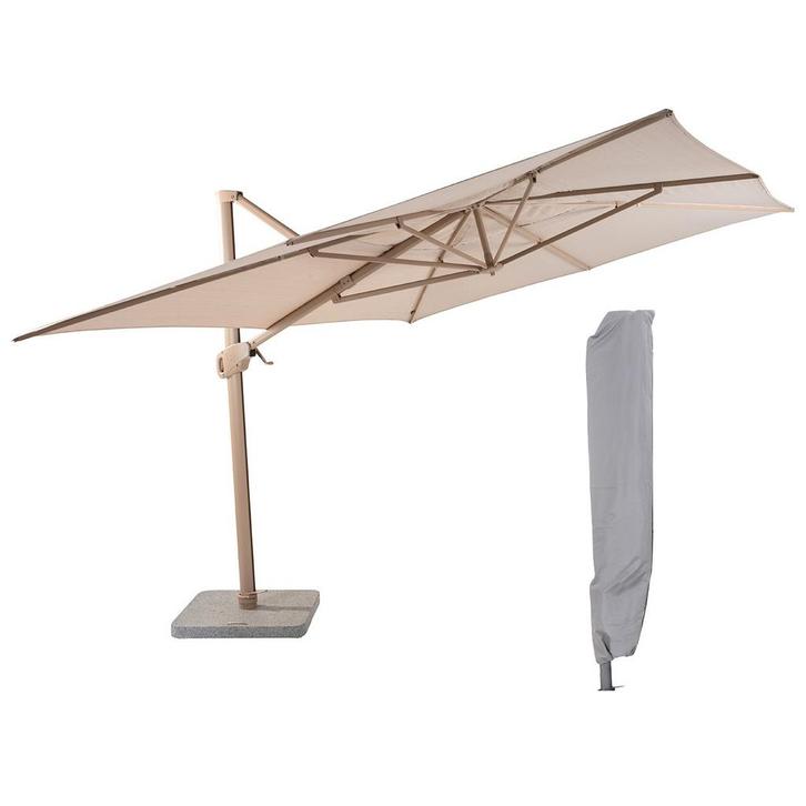 4 Seasons Hacienda zweefparasol 300x400 cm frame latte incl, Tuin en Terras, Partytenten, Verzenden