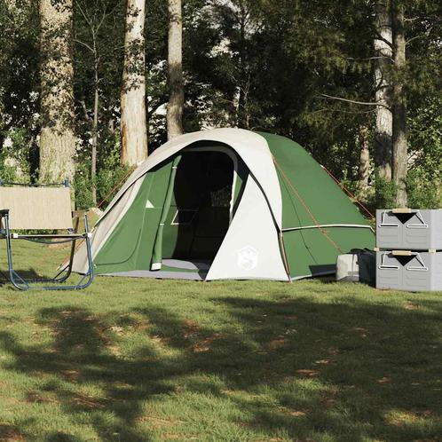 vidaXL Gezinstent 6-persoons waterdicht groen, Caravans en Kamperen, Tenten, Nieuw, tot en met 2, Verzenden