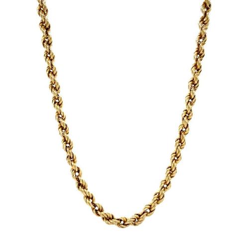 Gouden vintage koord collier 14 krt, Sieraden, Tassen en Uiterlijk, Kettingen, Nieuw, Ophalen of Verzenden
