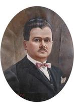 Italiaanse school (XX) - Ritratto maschile depoca, Antiek en Kunst