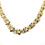 18 Krt. Massief gouden collier met diamanten; 1,43 ct. |..., Sieraden, Tassen en Uiterlijk, Kettingen, Gebruikt, Overige kleuren