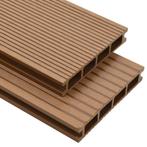 vidaXL Terrasplanken HKC met accessoires 10 m² 2,2 m teak, Verzenden, Nieuw