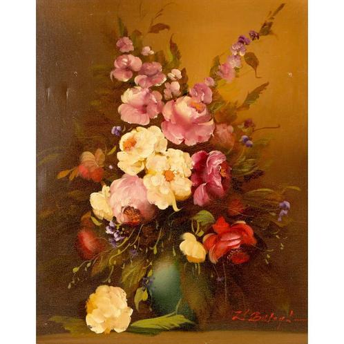 Stilleven vaas met pioenrozen, Antiek en Kunst, Kunst | Schilderijen | Modern, Ophalen