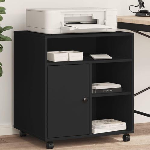 vidaXL Printerkastje met wielen 60x50x67 cm zwart, Computers en Software, Printers, Nieuw, Verzenden