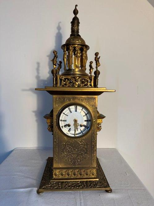 Pendule - Antiek Messing - 1900-1910, Antiek en Kunst, Antiek | Klokken