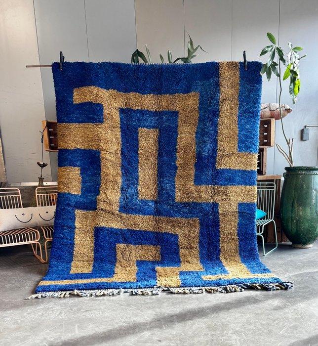 Abstract Marokkaans tapijt in blauw en groen. - Vloerkleed -, Huis en Inrichting, Stoffering | Tapijten en Kleden