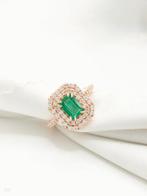 Zonder Minimumprijs - Ring - 14 karaat Roségoud Smaragd -, Nieuw