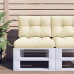 vidaXL Palletkussen 50x40x12 cm stof crèmekleurig, Huis en Inrichting, Woonaccessoires | Kussens, Verzenden, Nieuw