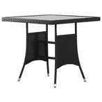 vidaXL Tuintafel 80x80x74 cm poly rattan zwart, Verzenden, Nieuw