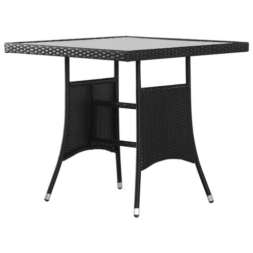 vidaXL Tuintafel 80x80x74 cm poly rattan zwart, Tuin en Terras, Tuintafels, Nieuw, Verzenden