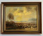Jaap van Kregten (1878-1967) - “Schaapherder bij ondergaande, Antiek en Kunst