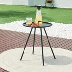 Tuintafel Fosen rond 55xØ42 cm zwart [en.casa], Verzenden, Nieuw