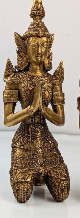 Gedetailleerd paar metalen Thepanom figuren - Beeld -, Antiek en Kunst, Kunst | Niet-Westerse kunst