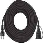 Verlengsnoer neopreen 3 x 1.5mm met deksel zwart - 10 meter, Ophalen of Verzenden, Nieuw