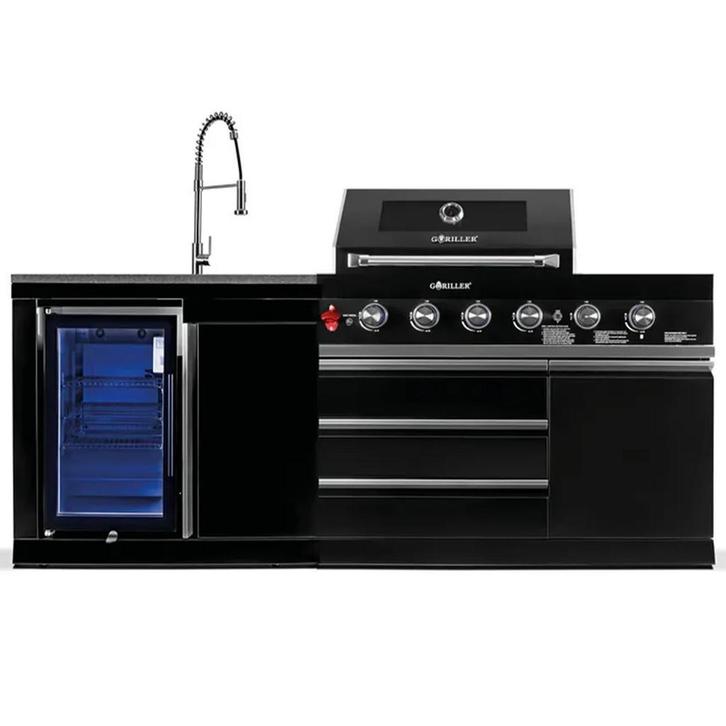 GORILLER |  RVS Buitenkeuken | BBQ | Koelkast | Spoelbak, Tuin en Terras, Buitenkeukens, Gas, Nieuw, Vrijstaand, Verzenden