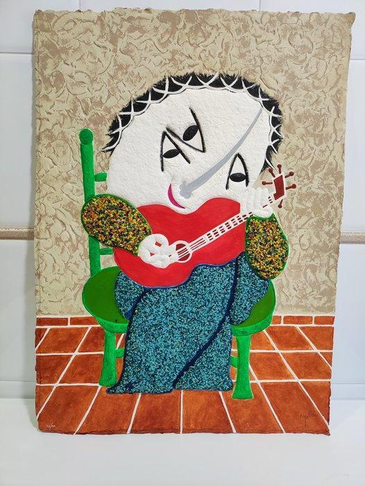 Juan García Ripollés (1932) - El Guitarrista - XL 76cm, Antiek en Kunst, Antiek | Overige Antiek