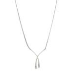 Witgouden choker met diamant 42.5 cm 14 karaat, Verzenden, Zo goed als nieuw, Wit, Goud