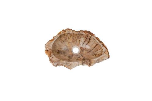 Fossiel Waskom 46x38x15 cm | Versteend Hout, Huis en Inrichting, Badkamer | Badkamermeubels, Wastafelkast, Nieuw, Verzenden