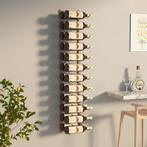 vidaXL Wijnrek voor 24 flessen wandmontage ijzer goudkleurig, Huis en Inrichting, Woonaccessoires | Wijnrekken, Verzenden, Nieuw