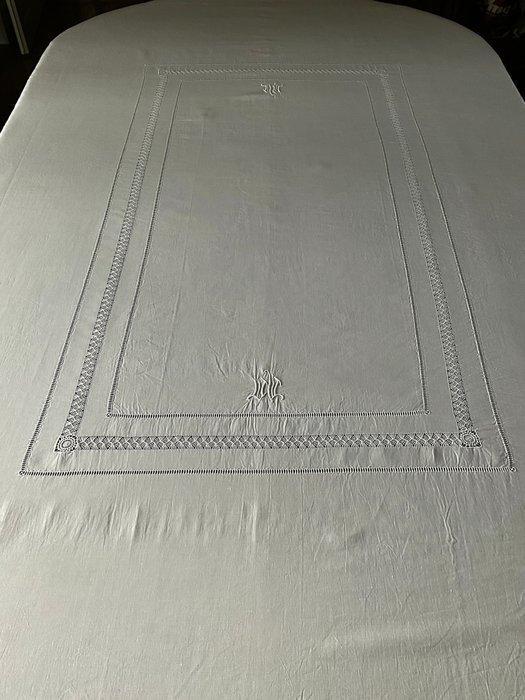 Vroege 20e eeuws linnen tafellinnen met initialen M.M. -, Antiek en Kunst, Antiek | Kleden en Textiel