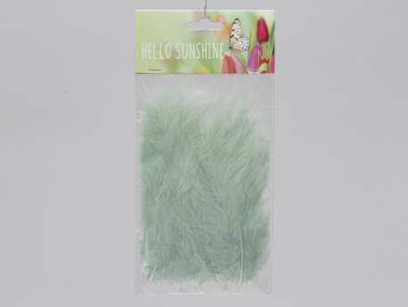 Actie veertjes fluffy +/- 15 cm. groen 24st veren, Hobby en Vrije tijd, Knutselen, Nieuw, Ophalen of Verzenden