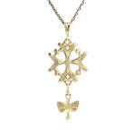 Gouden vintage Hugenoten kruis hanger 14 krt, Sieraden, Tassen en Uiterlijk, Kettinghangers, Ophalen of Verzenden, Nieuw