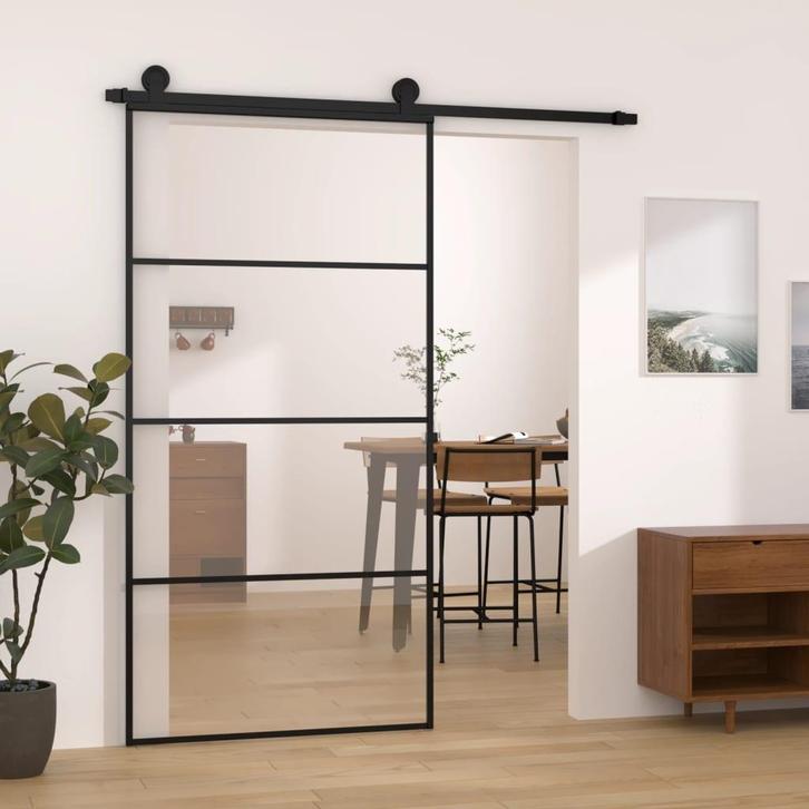 vidaXL Schuifdeur met beslag 102,5x205 cm ESG-glas en, Doe-het-zelf en Verbouw, Deuren en Horren, Nieuw, Verzenden