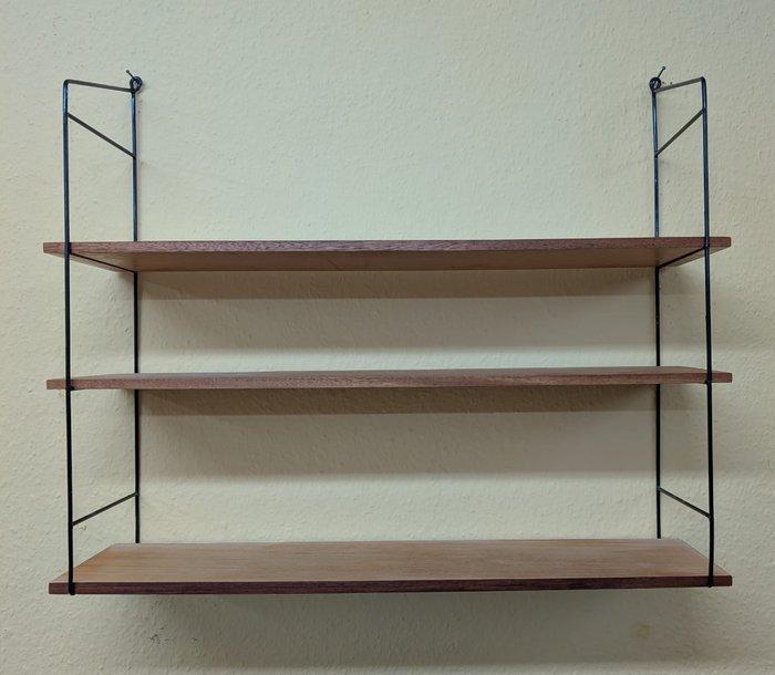 Vintage - Wandrek - Hout, Metaal - Stringregal - Mid Century, Antiek en Kunst, Kunst | Designobjecten
