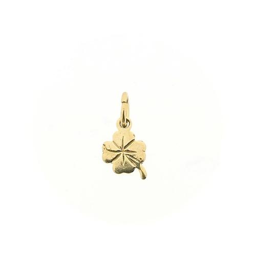 Gouden hanger van een klavertje vier (tijdloos sieraad), Sieraden, Tassen en Uiterlijk, Bedels, Gebruikt, Overige merken, Goud