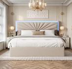 Modern Tweepersoons Opbergbed met LED en 4 Lades, Huis en Inrichting, Slaapkamer | Bedden, Verzenden, Nieuw