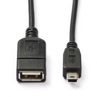USB A naar mini USB kabel | 0.2 meter | USB 2.0, Computers en Software, Pc- en Netwerkkabels, Nieuw, Verzenden