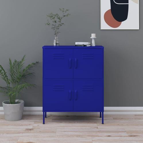 vidaXL Opbergkast 80x35x101,5 cm staal marineblauw, Huis en Inrichting, Kasten | Overige, Nieuw, Verzenden