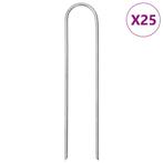vidaXL Grondharingen 25 st U-vormig 15x3,5 cm gegalvaniseerd, Caravans en Kamperen, Kampeeraccessoires, Verzenden, Nieuw