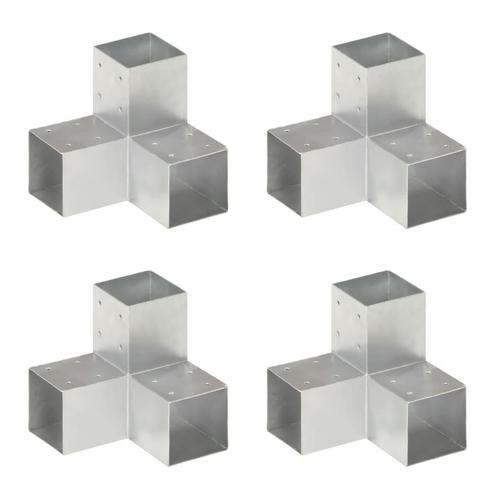 vidaXL Paalverbindingen 4 st Y-vorm 91x91 mm gegalvaniseerd, Tuin en Terras, Palen, Balken en Planken, Nieuw, Verzenden
