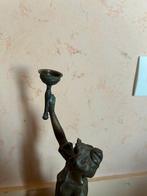 Charles Ruchot (1871 - 1932) - Olielamp - Spelter, kristal,, Antiek en Kunst