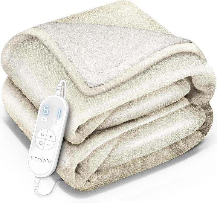 Elektrische deken - Warmtedeken - 2 persoons - 180x200 cm -, Huis en Inrichting, Woonaccessoires | Plaids en Woondekens, Zo goed als nieuw