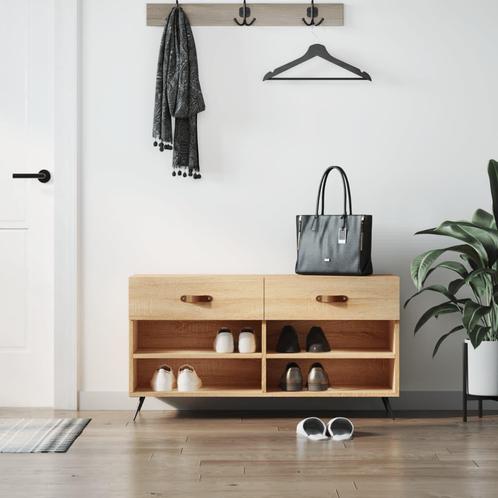 vidaXL Schoenenbank 102x35x55 cm bewerkt hout sonoma, Huis en Inrichting, Kasten | Schoenenrekken, Nieuw, Verzenden