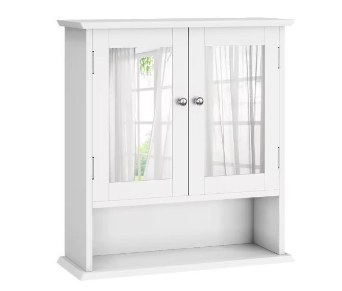 Witte Badkamer Wandkast met Spiegel – Verstelbare Plank, Huis en Inrichting, Kasten | Overige, Nieuw, Verzenden