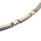 Bicolor gouden fantasie collier met koffieboon (Ketting), Ophalen of Verzenden, Gebruikt, Overige kleuren, Goud