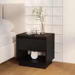 vidaXL Nachtkastje 45x34x44 cm bewerkt hout zwart, Minder dan 45 cm, Verzenden, Nieuw, Minder dan 55 cm