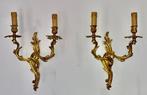Wandlamp (2) - Verguld, Messing, Antiek en Kunst