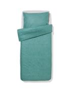 051 Dekbedovertrek 140x200/220cm flanel melange groen, Huis en Inrichting, Slaapkamer | Beddengoed, Verzenden, Nieuw, Groen