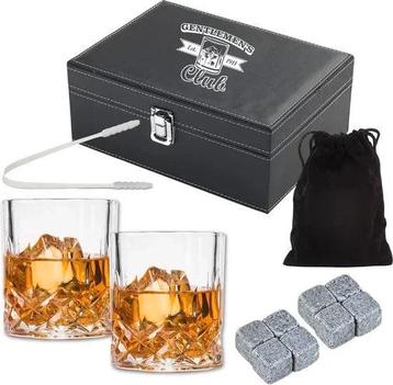 Whiskyset 2 glazen, 8 ijsstenen | Whiskyglas | Nieuw beschikbaar voor biedingen
